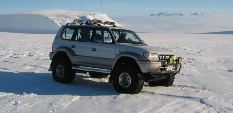 LandCruiser on ice with a view