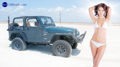 4x4 Jeep Wrangler Bikini Babe Wallpaper