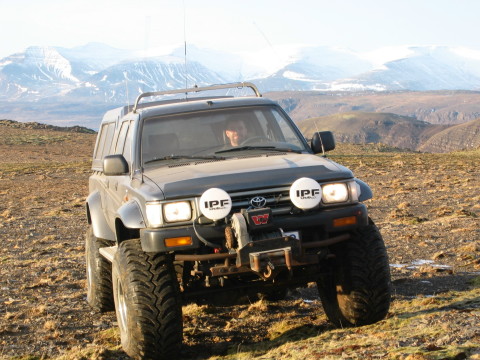 Dagur and his Toyota Double Cab at Mt. Esja