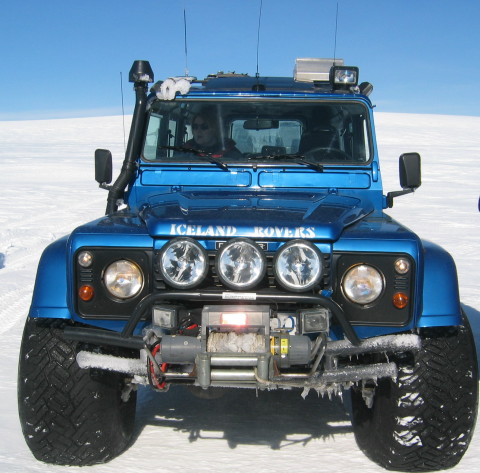 An impressive Land Rover Defender on 44 inch tires