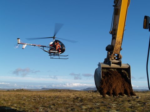 Iceland MotoPark - First dig with the TV copter hovering over.
