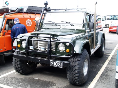 A former short Land Rover made extra long.
