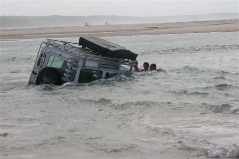 No Land rovers cant swim!