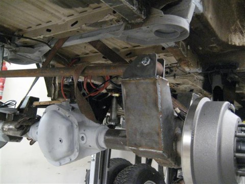 The rear suspension in place.