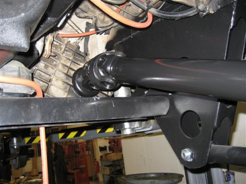 Rear driveshaft could be used with minor mods but a new front driveshaft is in place.
