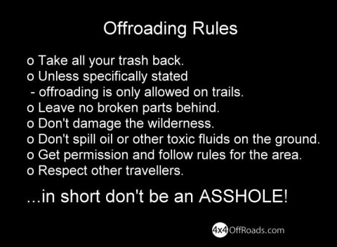 offroading rules