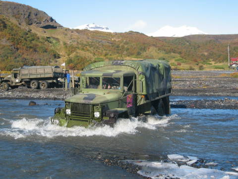 Old Army Truck REO in River