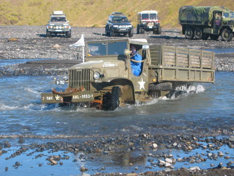 Old Army Truck in River