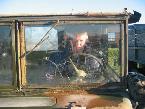 Old Army Truck starting in the cold