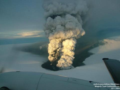 Second day of eruption