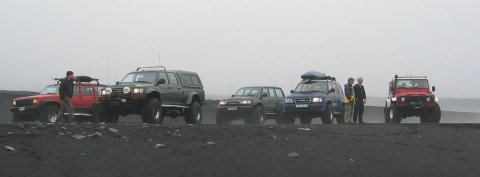 Trucks on sand