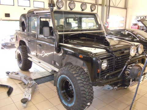 Land Rover Defender 110 Black LE Twin Cab pickup.