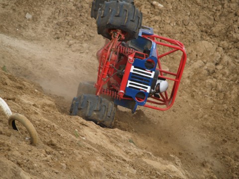 Sofia Schollin-Borg has moved up to the Unlimited Class rolling her truck in the difficult first track. 