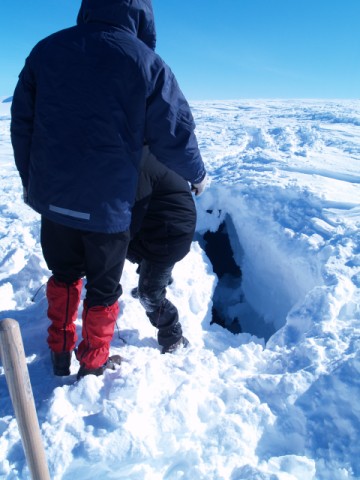 Looking into the crevasse