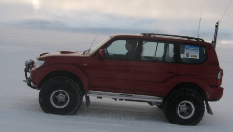 GuÃ°mundur in his Land Cruiser