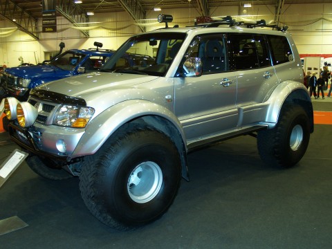 A Pajero on 44 inch tires