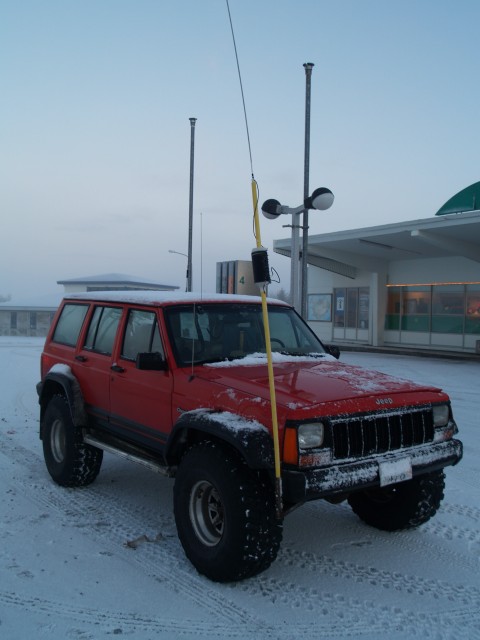 Einar has just become a radio amateur and is testing some equipment with the help of his co-driver. 