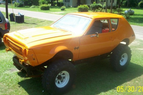 74 gremlin body on a 74 jeep frame with 360 motor.