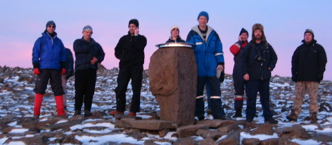 Admiring the view at Mt. Esja