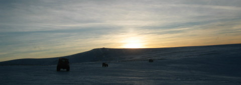 Driving on ice at Mt. Esja