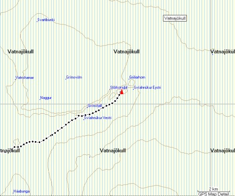 GPS Iceland - Grimsfjoll in Vatnajokull ice cap