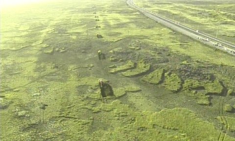 An aerial view. Picture from the Icelandic TV station RUV.