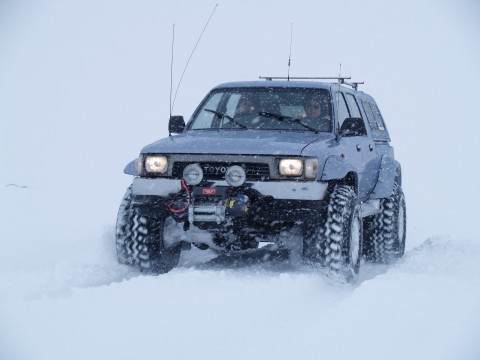 Oli and Hannes on Oli's Toyota Highlux Double-Cab