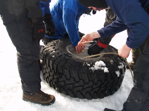 Getting air back into the tire.