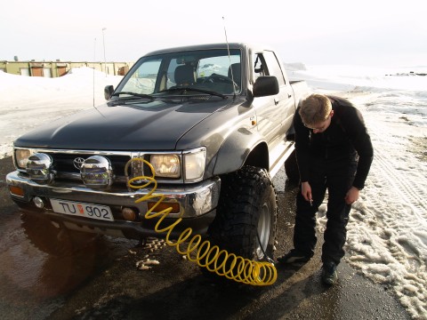 Air up the tires to make them highway compatible.