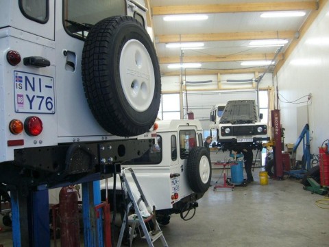 Modified Land Rover Defenders