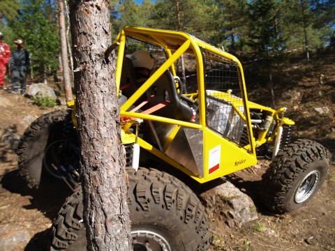 Lars Dahl from Sweden driving the Yellow Spider in the Proto class. T