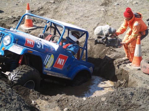 Steingrimur Bjarnason in his 1964 Willys