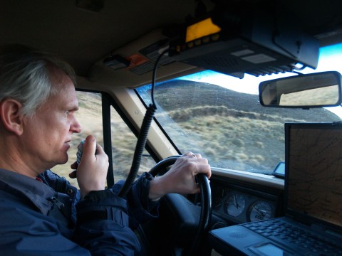 Einar using the VHF