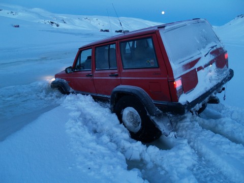  Einar finds a slightly better pass over the river, a little down stream.