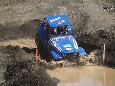 Pall Palsson on his blue Willys.