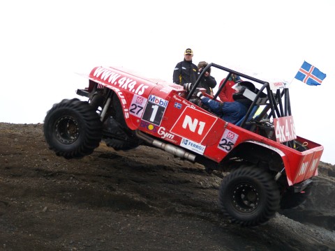 Ragnar Róbertsson in his N1 Willys