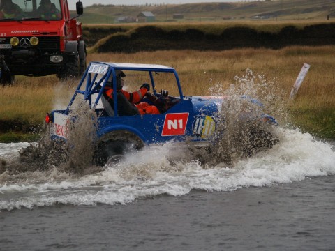 Steingrímur Bjarnason on his 1964 Jeep CJ 5