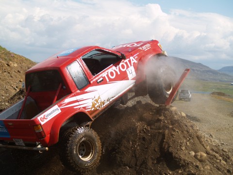 Hlynur B. Sigurdsson on his Toyota Hilux