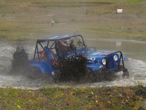 Pall Palsson on his Willys 