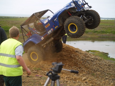 Pall Palsson on his Willys 