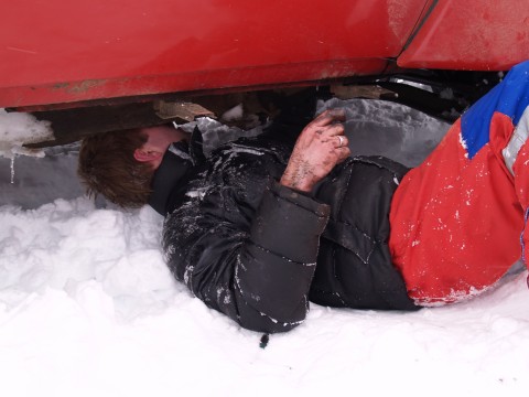 OffRoad Trip Trouble - Simmi under the Toyota