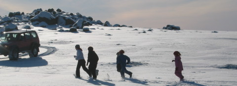 Kids playing in the snow