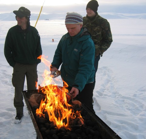 Preparing the grill