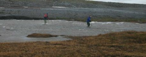 Wading the river