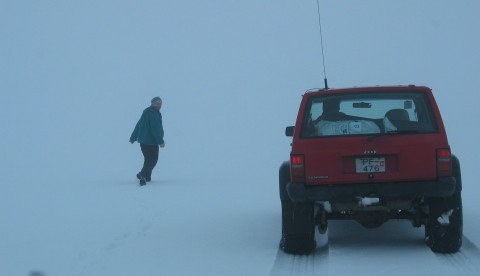 Einar walking ahead