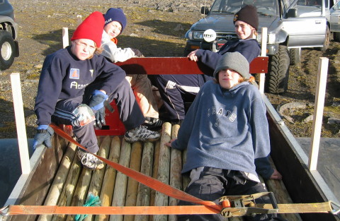 The boys on the trailer