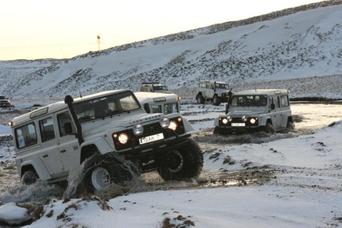 Modified Land Rover Defenders